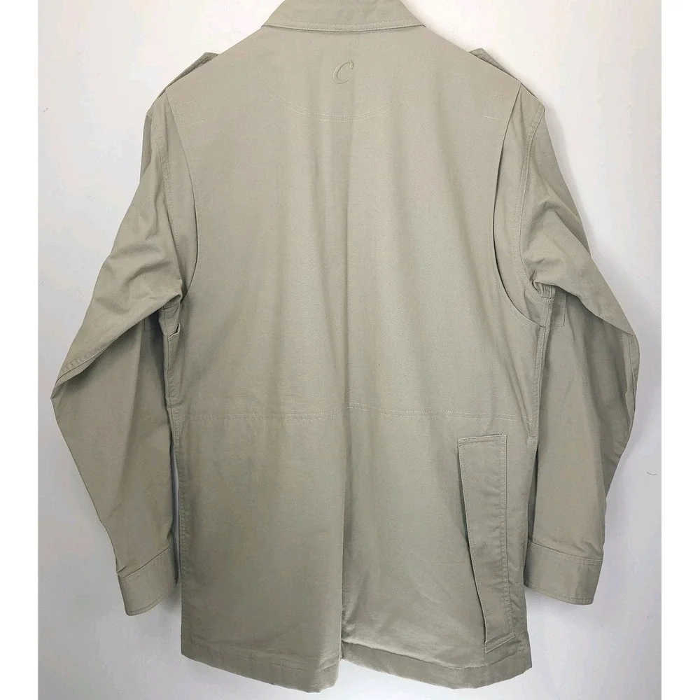 Cabela's Hunting Field Jacket Mens Medium Khaki Cotton Safari Utility Coat - Picture 3 of 9